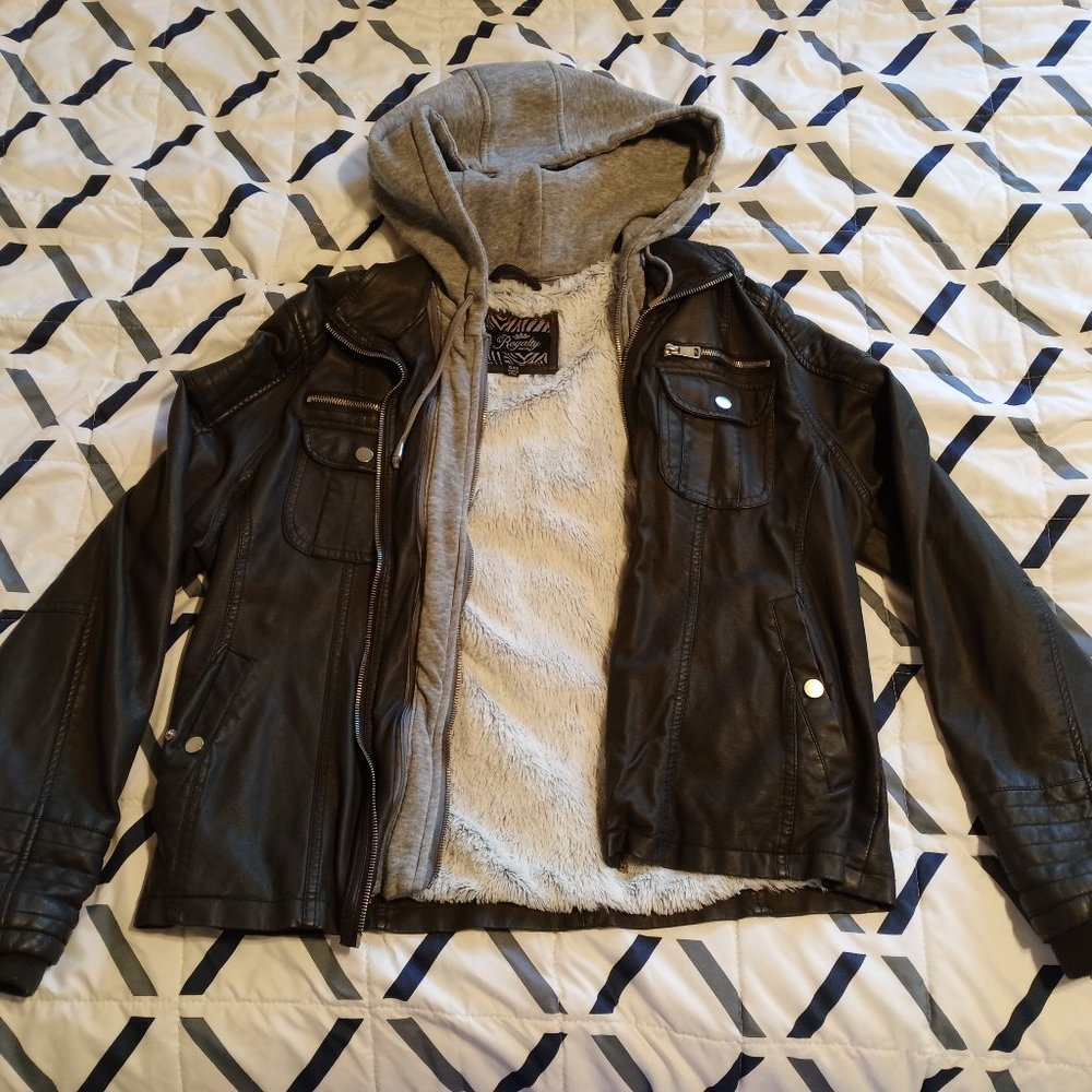 Royalty Grey Double-Zipper Fuzzy Jacket